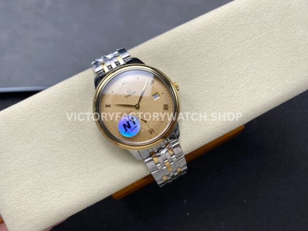 N1 Factory Omega De Ville Prestige 434.20.41.20.08.001 41mm Half Yellow Gold Roman Numerals Champagne Dial (4) N1 Factory Omega De Ville Prestige 434.20.41.20.08.001 41mm Half Yellow Gold Roman Numerals Champagne Dial