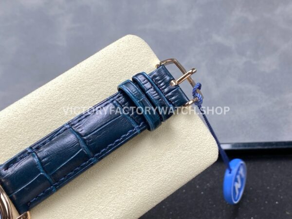 N1 Factory Omega De Ville Prestige 434.53.41.20.03.001 41mm Rose Gold Blue Leather Strap Roman Numerals Blue Dial