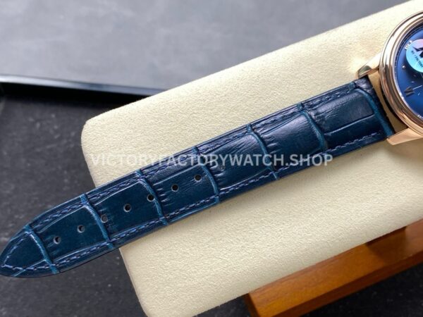 N1 Factory Omega De Ville Prestige 434.53.41.20.03.001 41mm Rose Gold Blue Leather Strap Roman Numerals Blue Dial