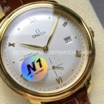 N1 Factory Omega De Ville Prestige 434.53.41.21.02.001 41mm Yellow Gold Brown Leather Strap Roman Numerals Silver Dial (7) N1 Factory Omega De Ville Prestige 434.53.41.21.02.001 41mm Yellow Gold Brown Leather Strap Roman Numerals Silver Dial