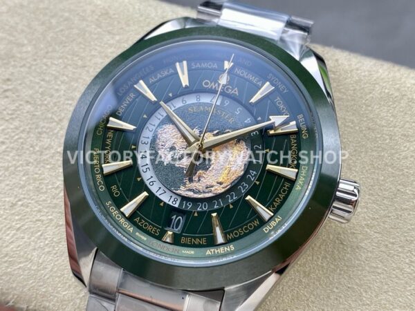 N1 Factory Omega Seamaster Aqua Terra World Time 220.30.43.22.10.001 43mm Full Steel Green Dial ( (5) N1 Factory Omega Seamaster Aqua Terra World Time 220.30.43.22.10.001 43mm Full Steel Green Dial