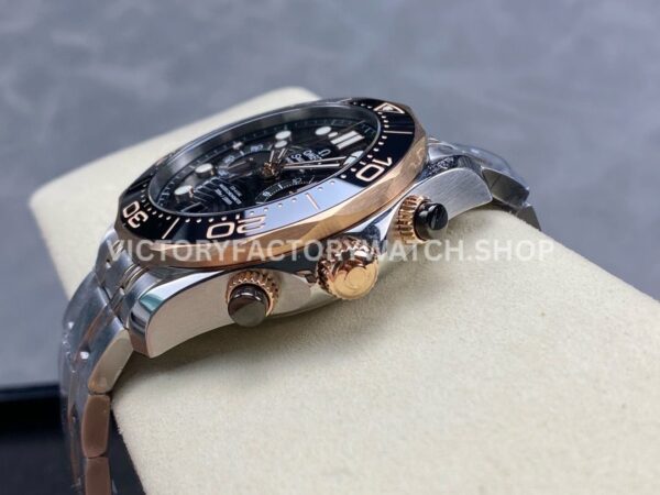 N1 Factory Omega Seamaster Diver 300M Co-Axial Chronometer (5) N1 Factory Omega Seamaster Diver 300M Co-Axial Chronometer Chronograph 210.22.44.51.01.001 44mm Half Rose Gold Black Dial