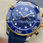 N1 Factory Omega Seamaster Diver 300M Co-Axial Chronometer (5) N1 Factory Omega Seamaster Diver 300M Co-Axial Chronometer Chronograph 210.22.42.20.03.001 44mm Half Yellow Blue Rubber Strap Blue Dial