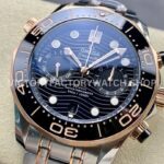 N1 Factory Omega Seamaster Diver 300M Co-Axial Chronometer (6) N1 Factory Omega Seamaster Diver 300M Co-Axial Chronometer Chronograph 210.22.44.51.01.001 44mm Half Rose Gold Black Dial