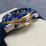 N1 Factory Omega Seamaster Diver 300M Co-Axial Chronometer (7) N1 Factory Omega Seamaster Diver 300M Co-Axial Chronometer Chronograph 210.22.42.20.03.001 44mm Half Yellow Blue Rubber Strap Blue Dial