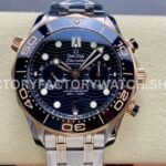 N1 Factory Omega Seamaster Diver 300M Co-Axial Chronometer (9) N1 Factory Omega Seamaster Diver 300M Chronograph 210.22.44.51.01.001 44mm half rose gold black dial replica watch