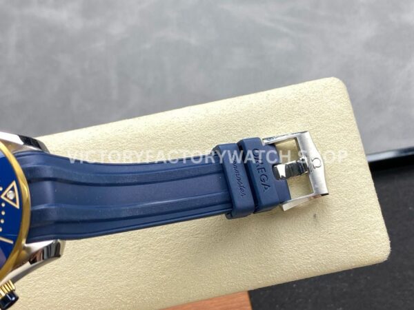 N1 Factory Omega Seamaster Diver 300M Co-Axial Chronometer C (1) N1 Factory Omega Seamaster Diver 300M Co-Axial Chronometer Chronograph 210.22.42.20.03.001 44mm Half Yellow Blue Rubber Strap Blue Dial