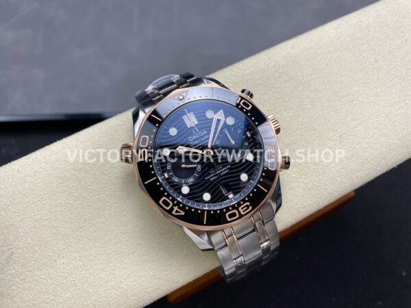 N1 Factory Omega Seamaster Diver 300M Co-Axial Chronometer Ch (1) N1 Factory Omega Seamaster Diver 300M Co-Axial Chronometer Chronograph 210.22.44.51.01.001 44mm Half Rose Gold Black Dial