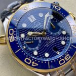 N1 Factory Omega Seamaster Diver 300M Co-Axial Chronometer Chrono (4) N1 Factory Omega Seamaster Diver 300M Co-Axial Chronometer Chronograph 210.20.44.51.03.001 44mm Half Yellow Gold Blue Dial