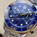 N1 Factory Omega Seamaster Diver 300M Co-Axial Chronometer Chrono (6) N1 Factory Omega Seamaster Diver 300M Co-Axial Chronometer Chronograph 210.20.44.51.03.001 44mm Half Yellow Gold Blue Dial