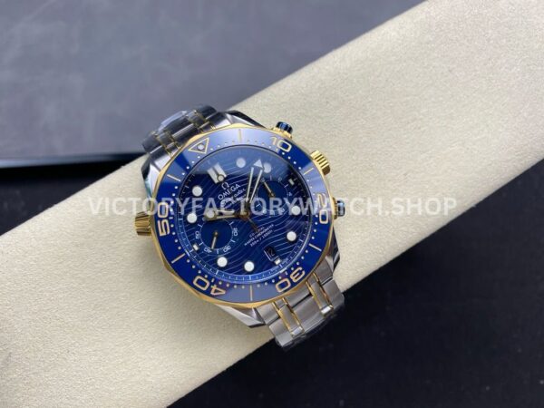 N1 Factory Omega Seamaster Diver 300M Co-Axial Chronometer Chrono N1 Factory Omega Seamaster Diver 300M Co-Axial Chronometer Chronograph 210.20.44.51.03.001 44mm Half Yellow Gold Blue Dial
