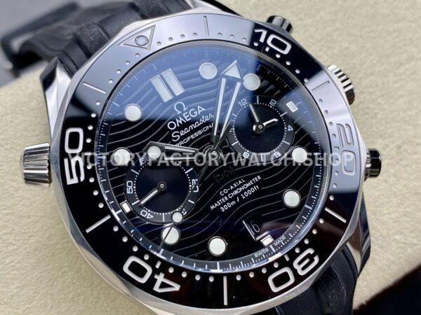 N1 Factory Omega Seamaster Diver 300M Co-Axial Chronometer Chrono ( (9) N1 Factory Omega Seamaster Diver 300M Co-Axial Chronometer Chronograph 210.32.44.51.01.001 44mm Steel Black Rubber Strap Black Dial