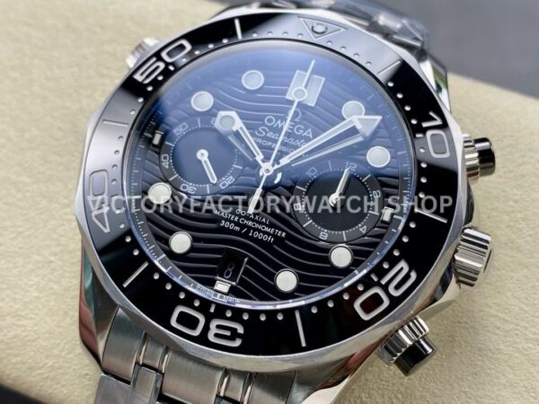 N1 Factory Omega Seamaster Diver 300M Co-Axial Chronometer Chronograp (5) N1 Factory Omega Seamaster Diver 300M Co-Axial Chronometer Chronograph 210.30.44.51.01.001 44mm Full Steel Strap Black Dial