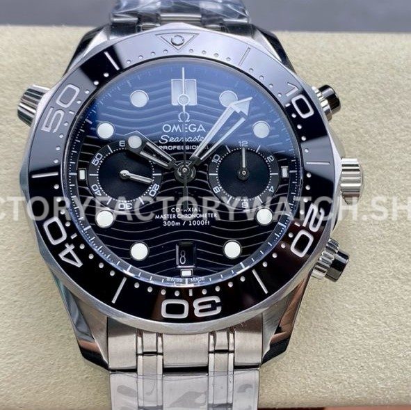 N1 Factory Omega Seamaster Diver 300M Co-Axial Chronometer Chronograp (6) N1 Factory Omega Seamaster Diver 300M Chronograph 210.30.44.51.01.001 44mm full steel strap black dial replica watch