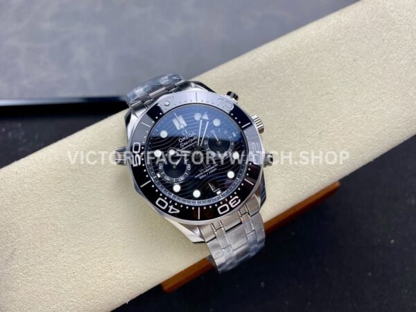 N1 Factory Omega Seamaster Diver 300M Co-Axial Chronometer Chronograp (7) N1 Factory Omega Seamaster Diver 300M Co-Axial Chronometer Chronograph 210.30.44.51.01.001 44mm Full Steel Strap Black Dial