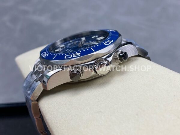 N1 Factory Omega Seamaster Diver 300M Co-Axial Chronometer Chronograph 210.30.44.51.03.001 44mm Full Steel Strap Blue Dial