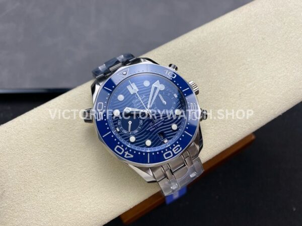 N1 Factory Omega Seamaster Diver 300M Co-Axial Chronometer Chronograph 210.30.44.51.03.001 44mm Full Steel Strap Blue Dial