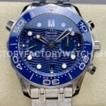 N1 Factory Omega Seamaster Diver 300M Chronograph 210.30.44.51.03.001 44mm full steel strap blue dial replica watch