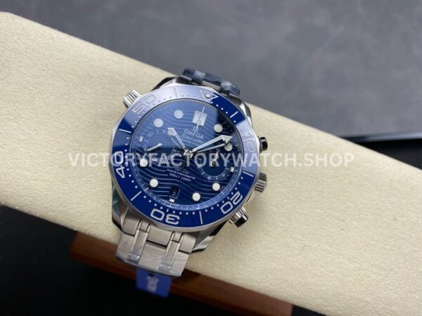 N1 Factory Omega Seamaster Diver 300M Co-Axial Chronometer Chronograph 210.30.44.51.03.001 44mm Full Steel Strap Blue Dial