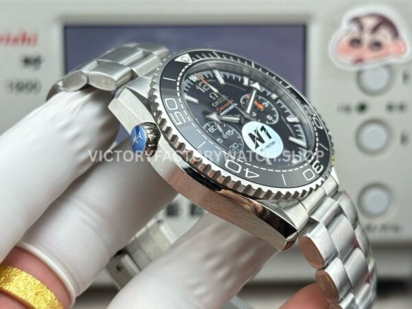 N1 Factory Omega Seamaster Planet Ocean Chronograph 215.30.46.51.01.001 45mm Full Steel Black Dial