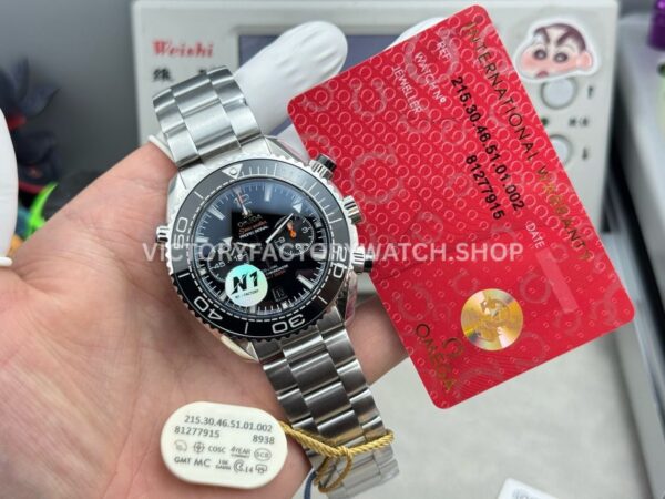 N1 Factory Omega Seamaster Planet Ocean Chronograph 215.30.46.51.01.001 45mm Full Steel Black Dial
