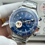 N1 Factory Omega Seamaster Planet Ocean Chronograph 215.30.46.51.03.001 45mm Full Steel Blue Dial
