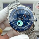 N1 Factory Omega Seamaster Planet Ocean Chronograph 215.30.46.51.03.001 45mm Full Steel Blue Dial