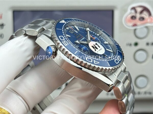 N1 Factory Omega Seamaster Planet Ocean Chronograph 215.30.46.51.03.001 45mm Full Steel Blue Dial
