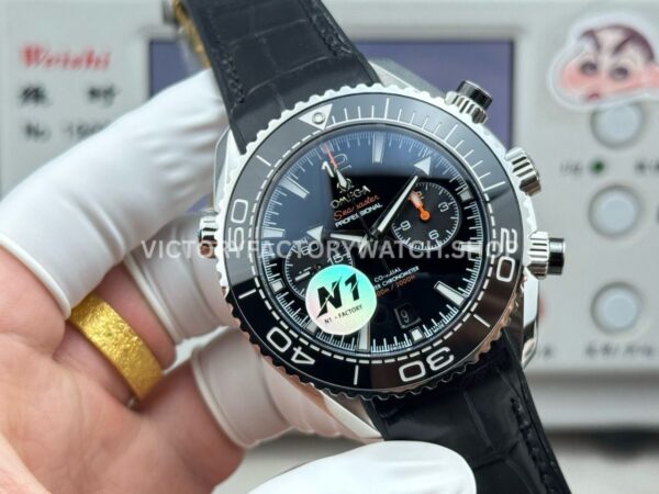 N1 Factory Omega Seamaster Planet Ocean Chronograph 215.33.46.51.01.001 45mm Steel Black Leather Strap Black Dial (3) N1 Factory Omega Seamaster Planet Ocean Chronograph 215.33.46.51.01.001 45mm Steel Black Leather Strap Black Dial