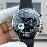 N1 Factory Omega Seamaster Planet Ocean Chronograph 215.33.46.51.01.001 45mm Steel Black Leather Strap Black Dial (4) N1 Factory Omega Seamaster Planet Ocean Chronograph 215.33.46.51.01.001 45mm steel black leather strap black dial replica watch