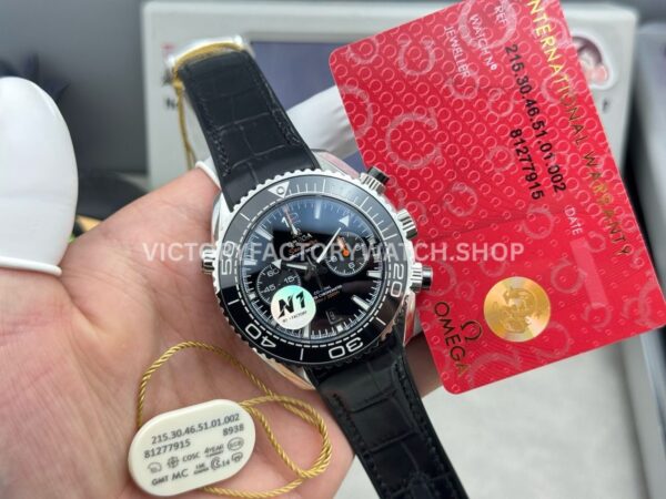 N1 Factory Omega Seamaster Planet Ocean Chronograph 215.33.46.51.01.001 45mm Steel Black Leather Strap Black Dial (5) N1 Factory Omega Seamaster Planet Ocean Chronograph 215.33.46.51.01.001 45mm Steel Black Leather Strap Black Dial