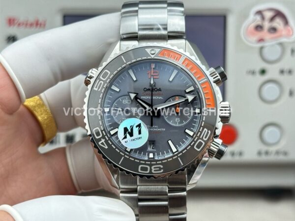 N1 Factory Omega Seamaster Planet Ocean Chronograph 215.92.46.51.99.001 45mm Full Steel Grey Dial (2) N1 Factory Omega Seamaster Planet Ocean Chronograph 215.92.46.51.99.001 45mm full steel grey dial replica watch