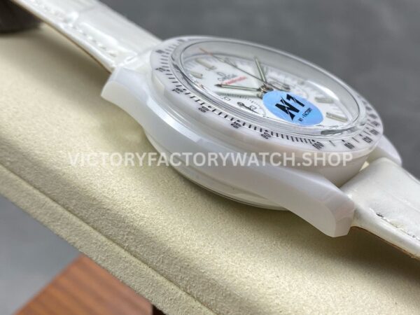 N1 Factory Omega Speedmaster 311.93.44.51.04.002 44mm Ceramic Leather Strap White Dial (8) N1 Factory Omega Speedmaster Moonwatch White Side of the Moon 311.93.44.51.04.002 44mm Ceramic Leather Strap White Dial