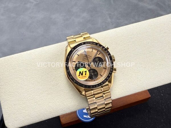N1 Factory Omega Speedmaster Professional Moonwatch 310.23.42.50.99.001 Full Yellow Gold Pink Dial (3) N1 Factory Omega Speedmaster Professional Moonwatch 310.23.42.50.99.001 42mm Full Yellow Gold Pink Dial