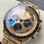 N1 Factory Omega Speedmaster Professional Moonwatch 310.23.42.50.99.001 Full Yellow Gold Pink Dial (4) N1 Factory Omega Speedmaster Professional Moonwatch 310.23.42.50.99.001 42mm Full Yellow Gold Pink Dial