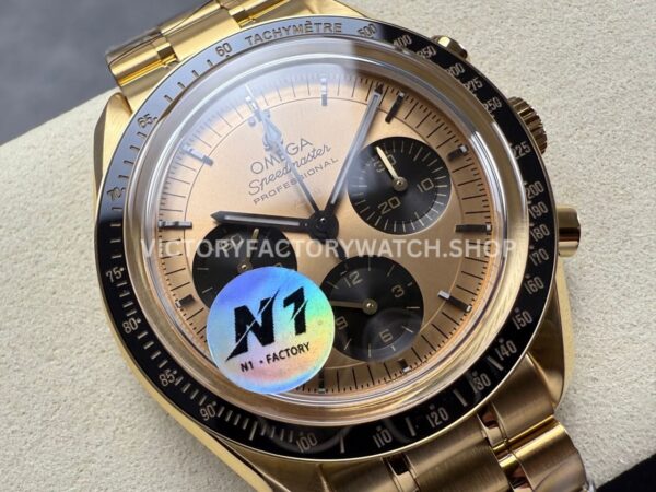 N1 Factory Omega Speedmaster Professional Moonwatch 310.23.42.50.99.001 Full Yellow Gold Pink Dial (5) N1 Factory Omega Speedmaster Professional Moonwatch 310.23.42.50.99.001 42mm Full Yellow Gold Pink Dial
