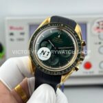N1 Factory Omega Speedmaster Professional Moonwatch 310.63.42.50.02.001 Gold Rubber Strap Green Dial (1) N1 Factory Omega Speedmaster Professional Moonwatch 310.63.42.50.02.001 42mm Yellow Gold Rubber Strap Green Dial