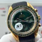 N1 Factory Omega Speedmaster Professional Moonwatch 310.63.42.50.02.001 Gold Rubber Strap Green Dial (4) N1 Factory Omega Speedmaster Professional Moonwatch 310.63.42.50.02.001 42mm Yellow Gold Rubber Strap Green Dial