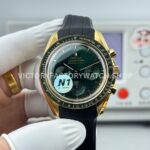 N1 Factory Omega Speedmaster Professional Moonwatch 310.63.42.50.02.001 Gold Rubber Strap Green Dial (5) N1 Factory Omega Speedmaster Professional Moonwatch 310.63.42.50.02.001 yellow gold rubber strap green dial replica watch