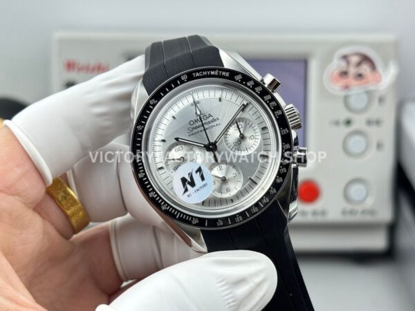 N1 Factory Omega Speedmaster Professional Moonwatch 310.63.42.50.02.001 Steel Rubber Strap Silver Dial (3) N1 Factory Omega Speedmaster Professional Moonwatch 310.63.42.50.02.001 42mm Steel Rubber Strap Silver Dial