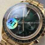 N1 Factory Omega Speedmaster Professional Moonwatch 310.63.42.50.02.001 42mm Full Yellow Gold Green Dial