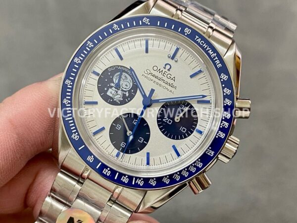 N1 Factory Omega Speedmaster Silver Snoopy Award 50th Anniversary 310.3 (5) N1 Factory Omega Speedmaster Silver Snoopy Award 50th Anniversary 310.32.42.50.02.001 42mm Full Steel Line Strap White Dial