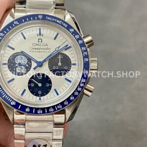 N1 Factory Omega Speedmaster Silver Snoopy Award 50th Anniversary 42mm full steel white dial replica watch