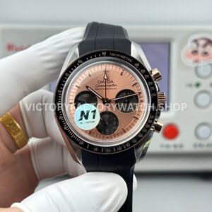 N1 Factory Omega Speedmaster Professional Moonwatch 310.62.42.50.99.001 yellow gold rubber strap pink dial replica watch