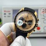 N1 Factory Omega Speedmaster Professional Moonwatch 310.62.42.50.99.001 42mm Yellow Gold Rubber Strap Pink Dial