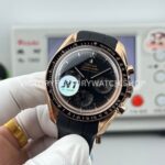 N1 Factory Omega Speedmaster Professional Moonwatch 310.63.42.50.02.001 42mm Rose Gold Rubber Strap Black Dial