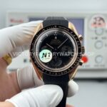 N1 Factory Omega Speedmaster Professional Moonwatch 310.63.42.50.02.001 rose gold rubber strap black dial replica watch