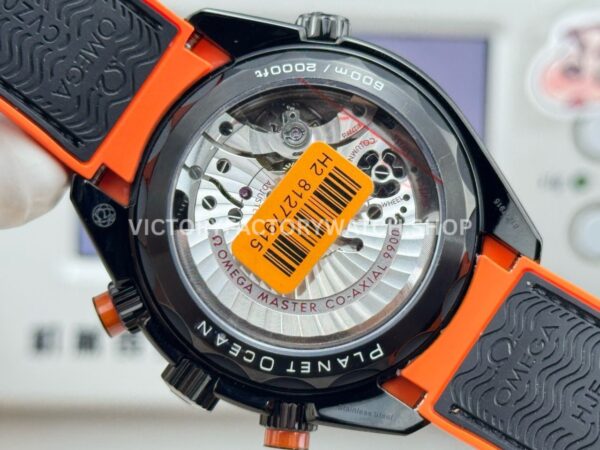 N1 Factory Omega Seamaster Planet Ocean Chronograph 215.92.46.51.01.001 45mm Black DLC-coated Rubber Strap Black Dial