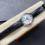 N1 Factory Omega De Ville Prestige 424.53.40.20.04.001 39.5mm White Gold Black Leather Strap Roman Number Silver Dial