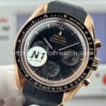 N1 Factory Omega Speedmaster Professional Moonwatch 310.63.42.50.02.001 42mm Rose Gold Rubber Strap Black Dial